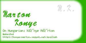 marton konye business card